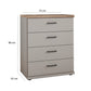 Wiemann Adeline 4 Drawer Wide Chest in Pebble Grey - Dimensions