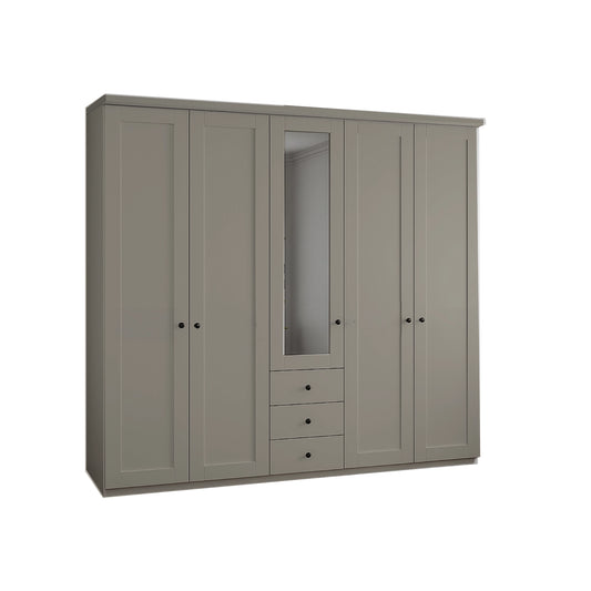 Wiemann Adeline 5 Door 3 Drawer Wardrobe - W250cm With Mirror