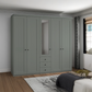 Wiemann Adeline 5 Door 3 Drawer Wardrobe - W250cm With Mirror in Pebble Grey