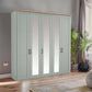 Wiemann Adeline 5 Door Hinged Wardrobe - W250cm With Mirror in Sage Green - Styled in Bedroom