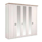 Wiemann Adeline 5 Door Hinged Wardrobe - W250cm With Mirror in White