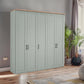 Wiemann Adeline 5 Door Hinged Wardrobe - W250cm in Sage Green - Styled in Bedroom