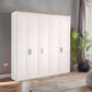 Wiemann Adeline 5 Door Hinged Wardrobe - W250cm in White - Styled in Bedroom
