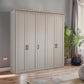 Wiemann Adeline 5 Door Hinged Wardrobe - W250cm in Pebble Grey - Styled in Bedroom