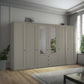 Wiemann Adeline 6 Door 3 Drawer Wardrobe - W300cm With Mirror in Pebble Grey - Styled in Bedroom
