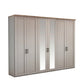 Wiemann Adeline 6 Door Hinged Wardrobe - W300cm With Mirror in Pebble Grey