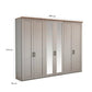 Wiemann Adeline 6 Door Hinged Wardrobe - W300cm With Mirror in Pebble Grey - Dimensions