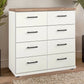 Wiemann Adeline 8 Drawer Twin Chest in White -  Styled in Bedroom