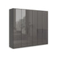 Wiemann Amara style 250cm 6 Door Wardrobe in Lava Glass finish 