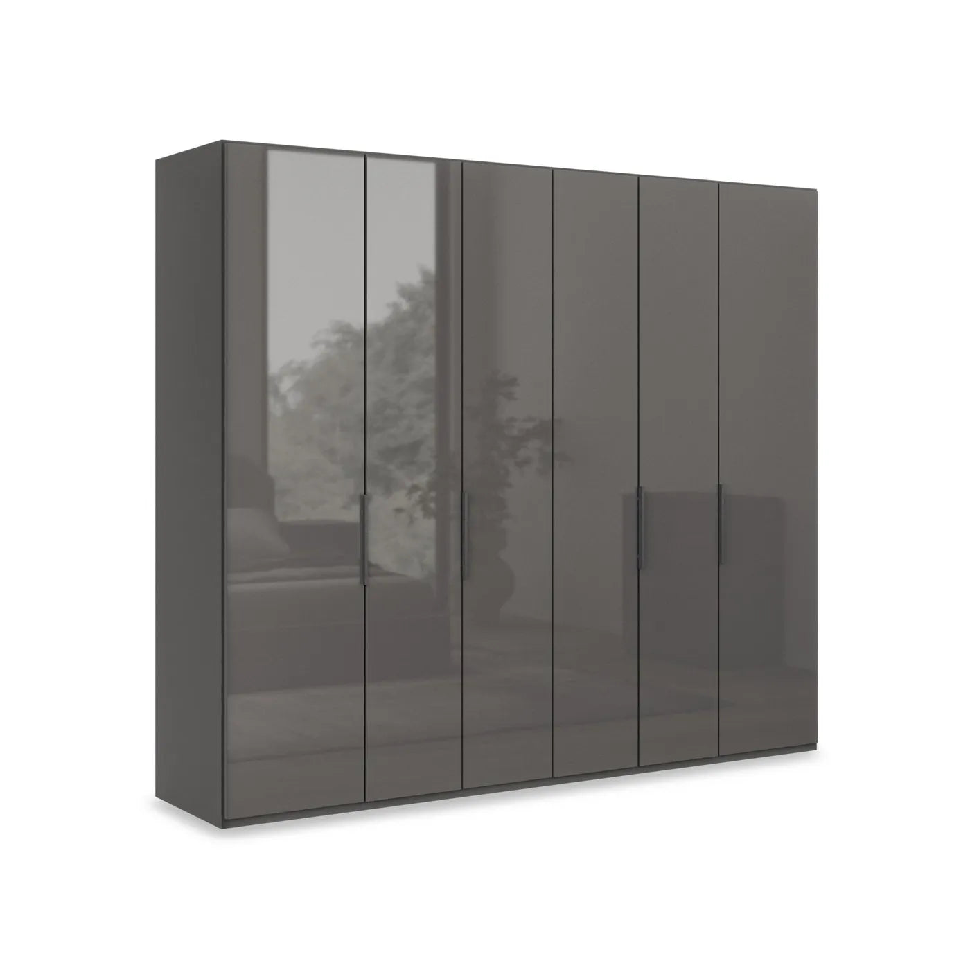 Wiemann Amara style 250cm 6 Door Wardrobe in Lava Glass finish 