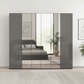 Amelia 250cm 6 Door Bi-Fold Wardrobe with 2 Glass Doors and 4 Mirror Doors