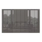 Amelia 300cm 6 Door Bifold Combi Wardrobe with Glass Doors and Drawers