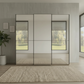 Wiemann Full Mirror Phoenix Apex Bianco Oak Carcase 3 Door Sliding Wardrobe - Front view