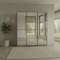 Wiemann Full Mirror Phoenix Apex Champagne Carcase 3 Door Sliding Wardrobe - Front view
