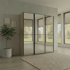 Wiemann Full Mirror Phoenix Apex Champagne Carcase 3 Door Sliding Wardrobe