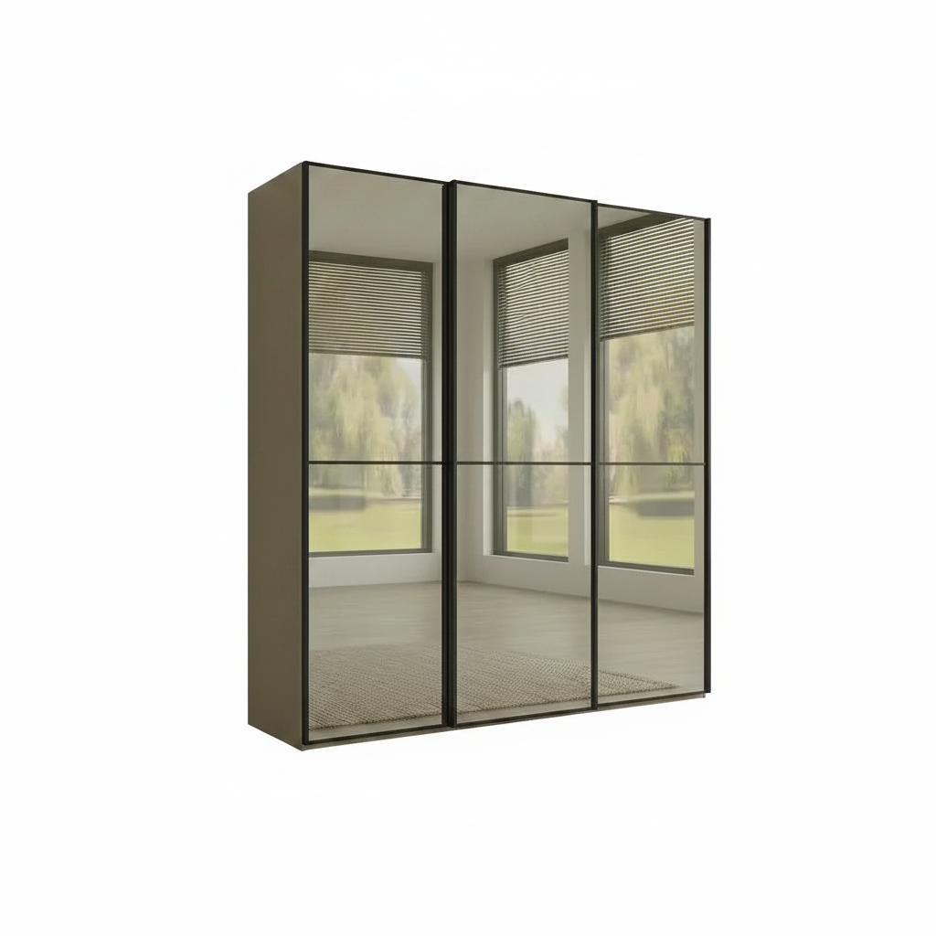 Wiemann Full Mirror Phoenix Apex Champagne Carcase 3 Door Sliding Wardrobe