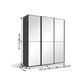 Wiemann Full Mirror Phoenix Apex Havana Carcase 3 Door Sliding Wardrobe - Dimensions