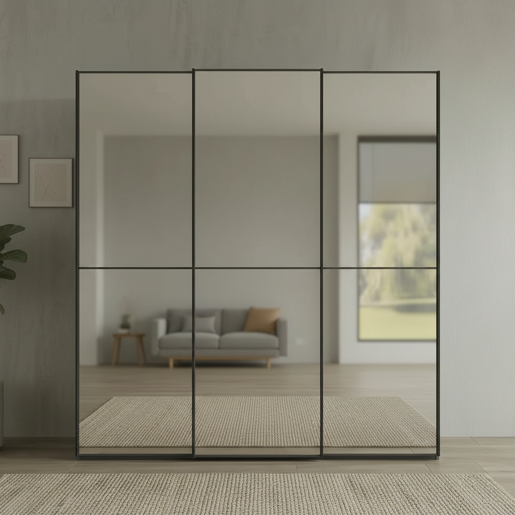 Wiemann Full Mirror Phoenix Apex Havana Carcase 3 Door Sliding Wardrobe - Front view