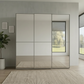 Wiemann Full Mirror Phoenix Apex Nordic Oak Carcase 3 Door Sliding Wardrobe - Front view