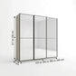 Wiemann Full Mirror Phoenix Apex Pebble Grey Carcase 3 Door Sliding Wardrobe - Dimensions