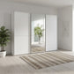 Wiemann Phoenix White 3 Door Sliding Wardrobe in Matte with mirror