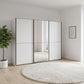Wiemann Phoenix White 3 Door Sliding Wardrobe in Glass with mirror