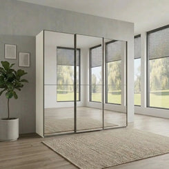 Wiemann Full Mirror Phoenix Apex White Carcase 3 Door Sliding Wardrobe