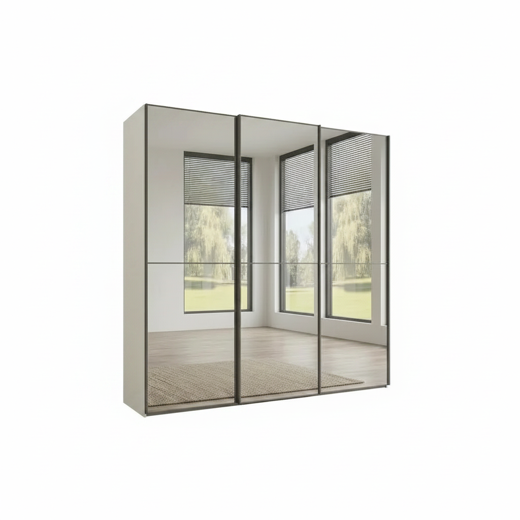 Wiemann Full Mirror Phoenix Apex White Carcase 3 Door Sliding Wardrobe