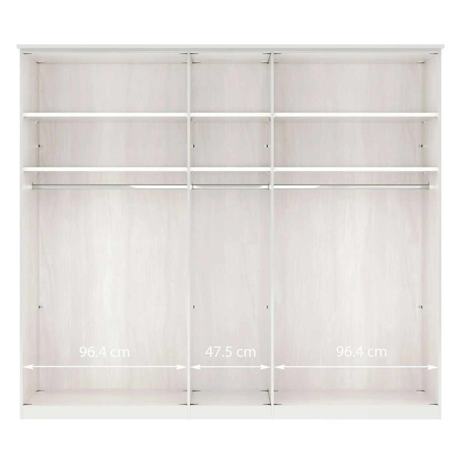 Wiemann Bristol Graphite Glass Front 4 Door Wardrobe 