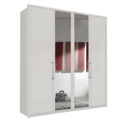 Wiemann Bristol White 4 Door Wardrobe With Mirror