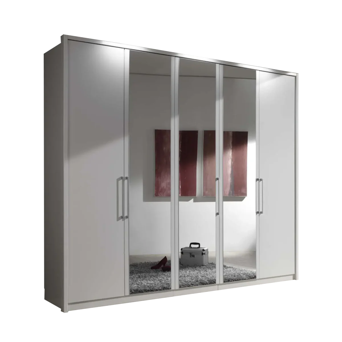 Wiemann Bristol White 4 Door Wardrobe With Mirror 