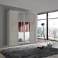 Wiemann Bristol Pebble Grey 4 Door Wardrobe With Mirror 