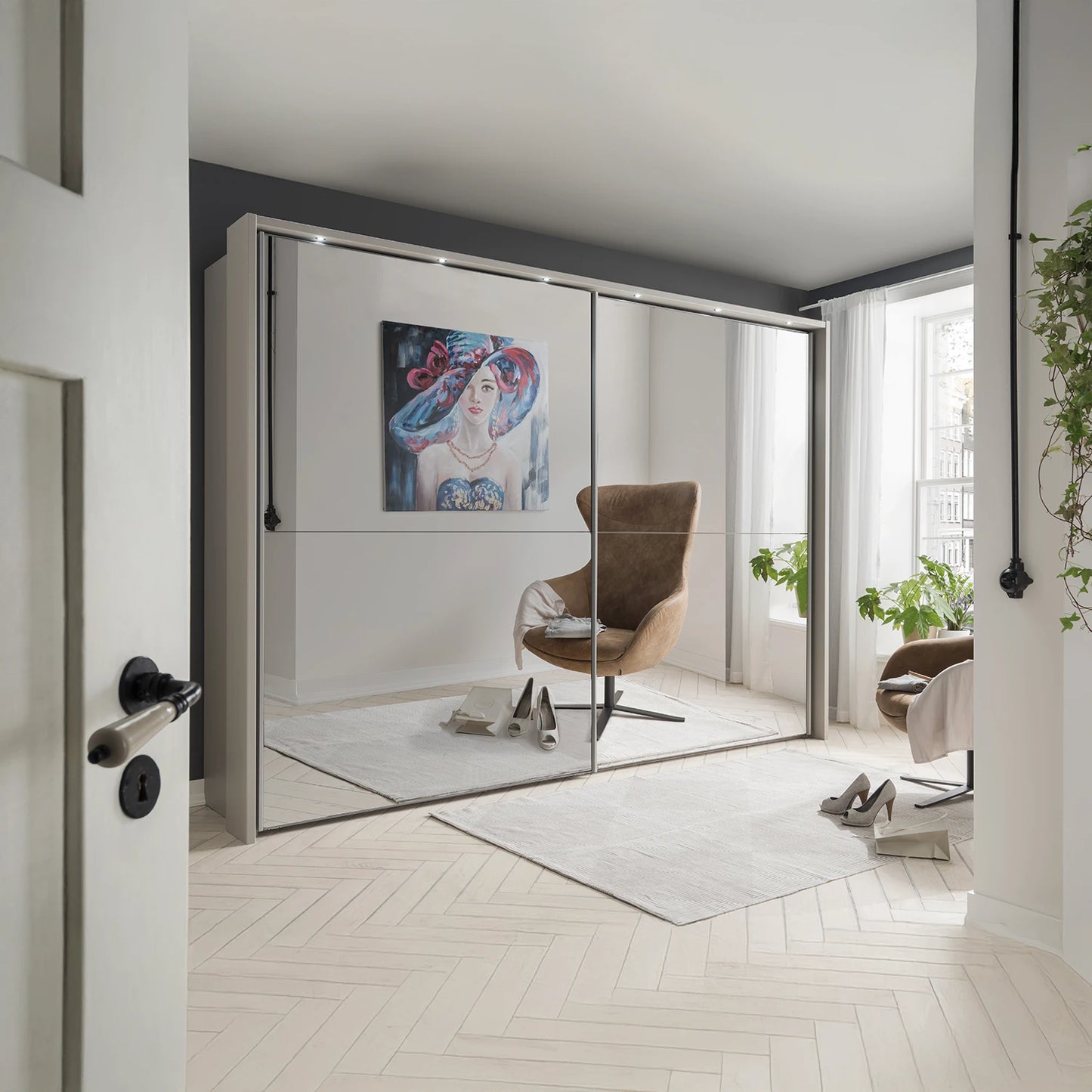Wiemann Bristol Rustic Oak Sliding Door Mirrored Wardrobe