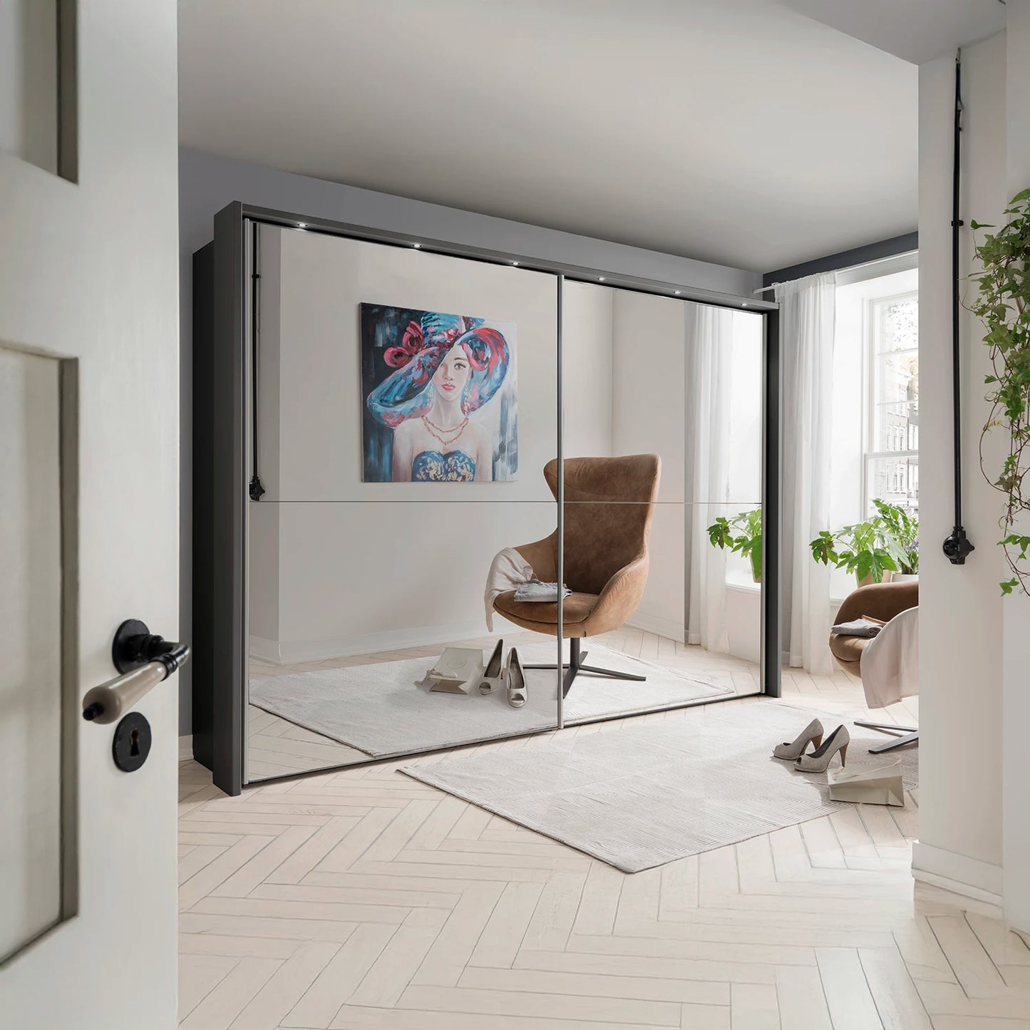 Wiemann Bristol Rustic Oak Sliding Door Mirrored Wardrobe