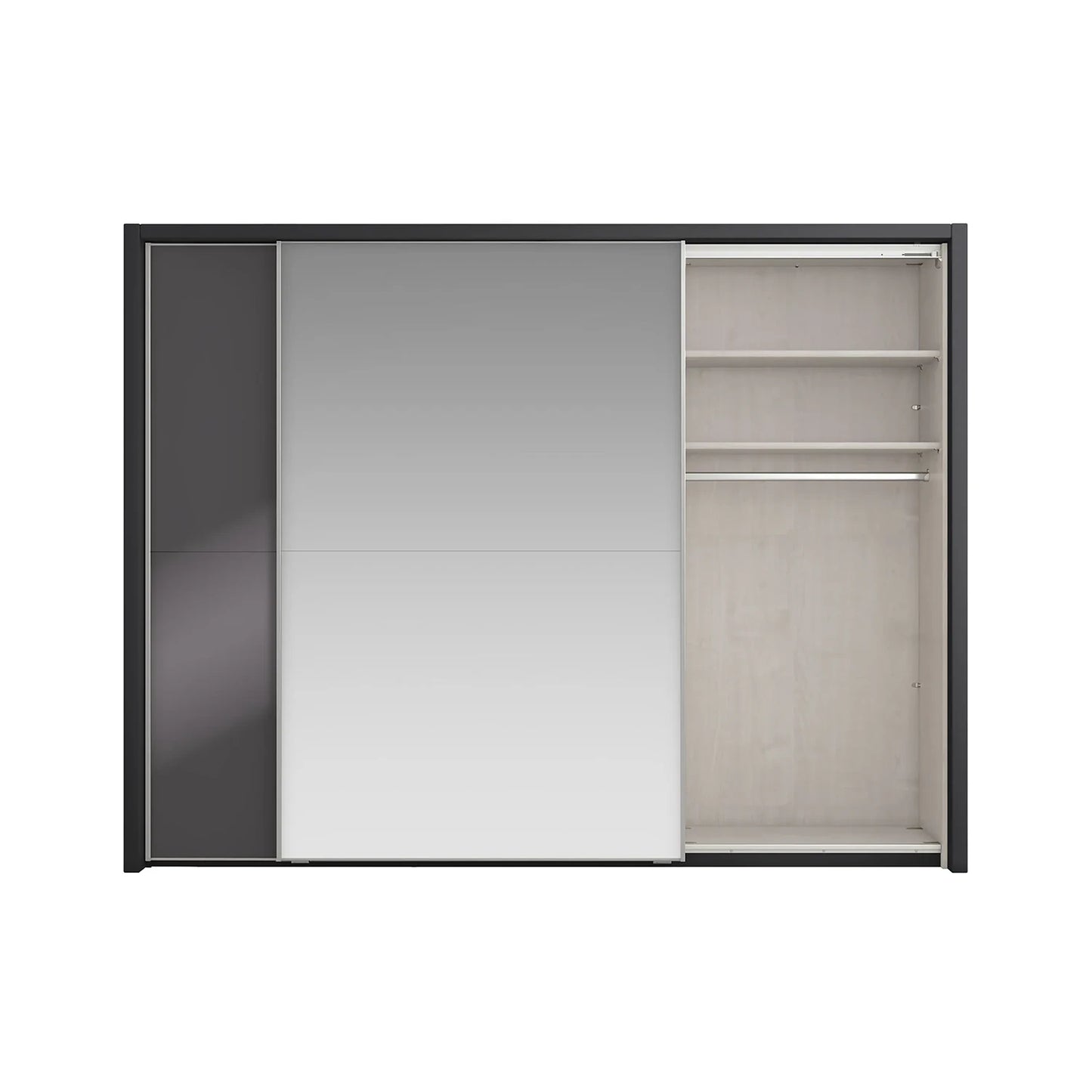 Wiemann Bristol Graphite Sliding Door Wardrobe With Mirror