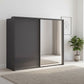 Wiemann Berlin Bristol Graphite Decor Finish Sliding Door Wardrobe with Mirror and Passepartout frame, Available in 4 Width Sizes 150cm, 200cm, 250cm, and 300cm, Free Delivery and Assembly