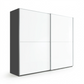 Wiemann Bristol Graphite & White Sliding Door Wardrobe