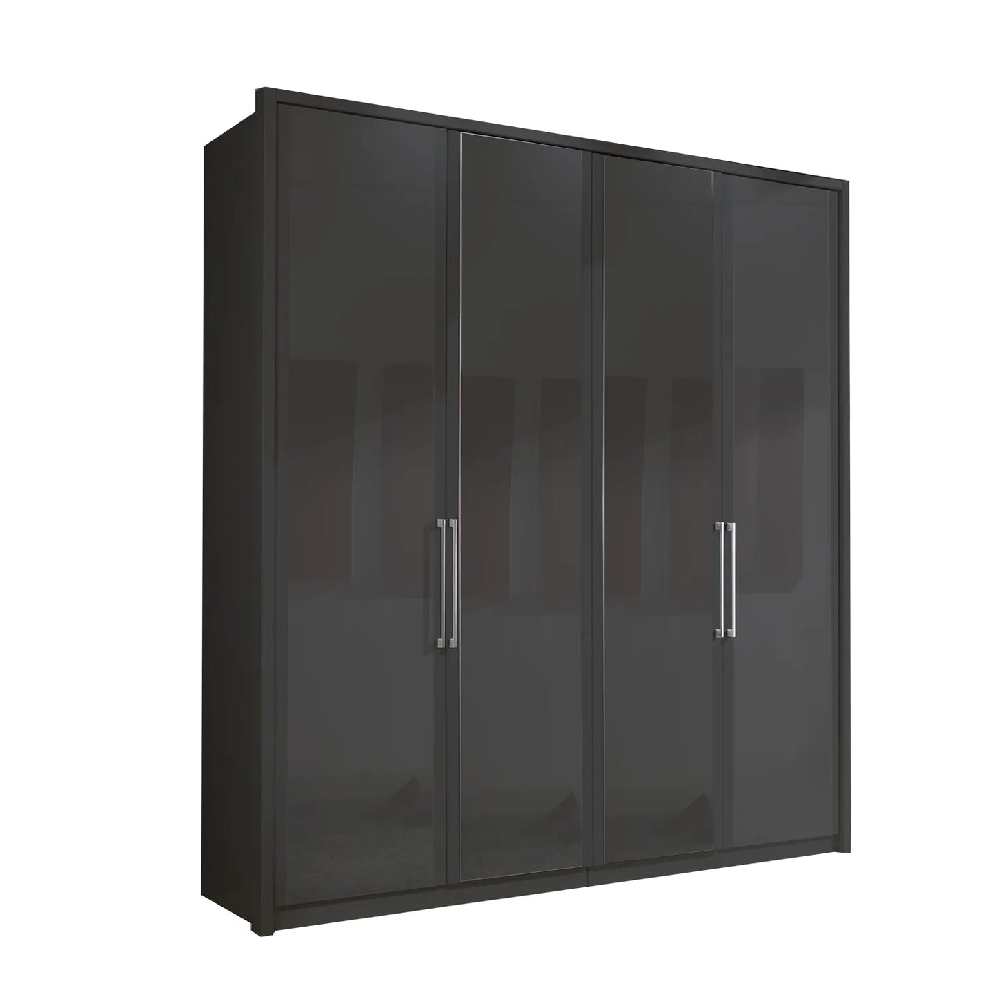 Wiemann Bristol Graphite Glass Front 4 Door Wardrobe 