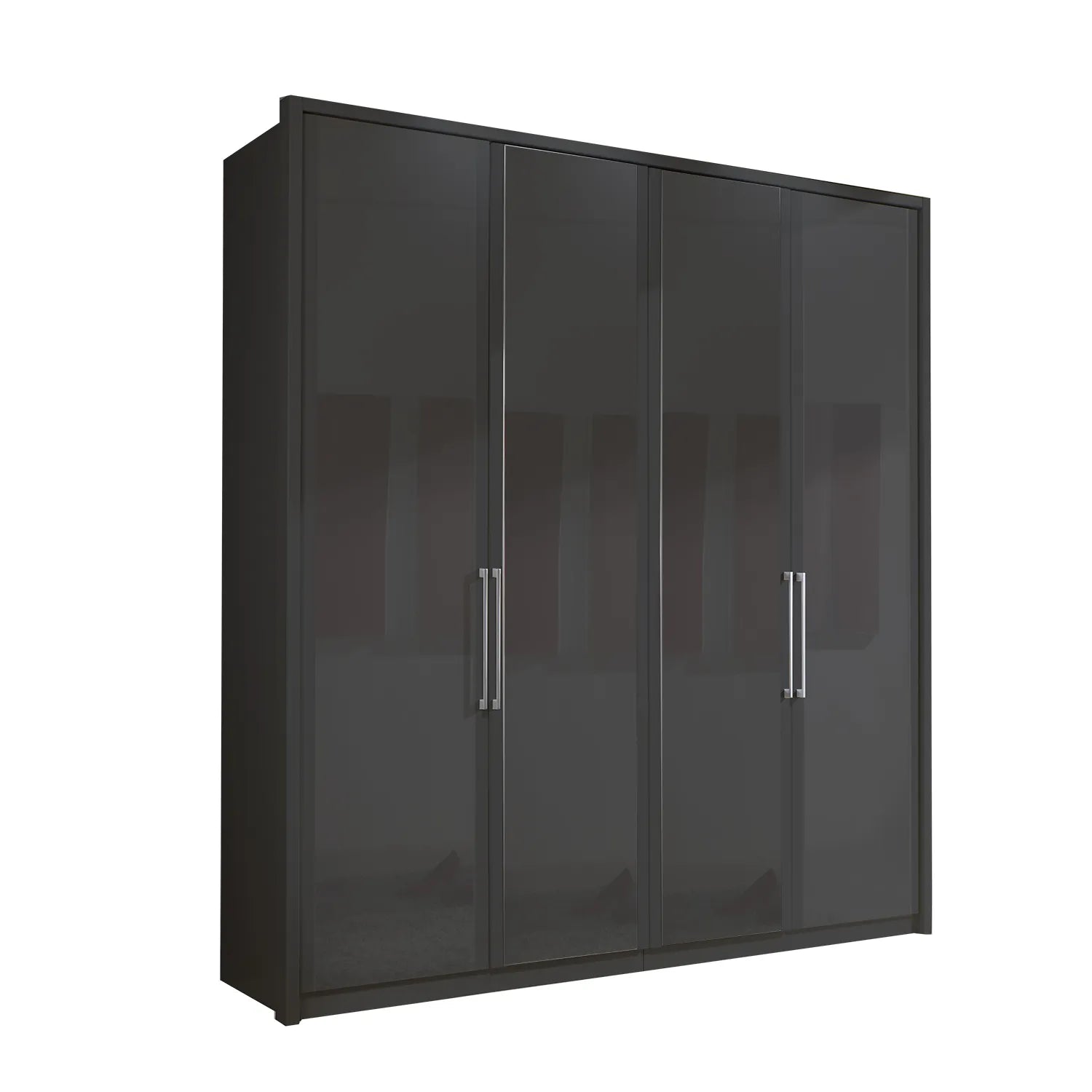 Wiemann Bristol Graphite Glass Front 4 Door Wardrobe 