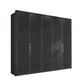 Wiemann Bristol Graphite Glass Front 4 Door Wardrobe