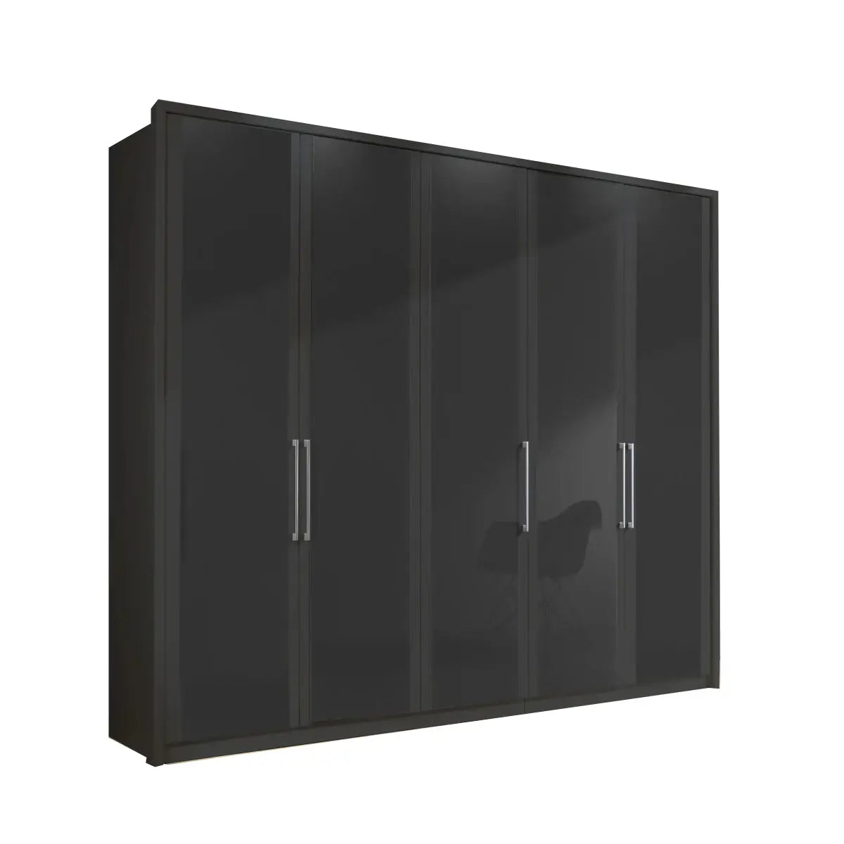 Wiemann Bristol Graphite Glass Front 4 Door Wardrobe