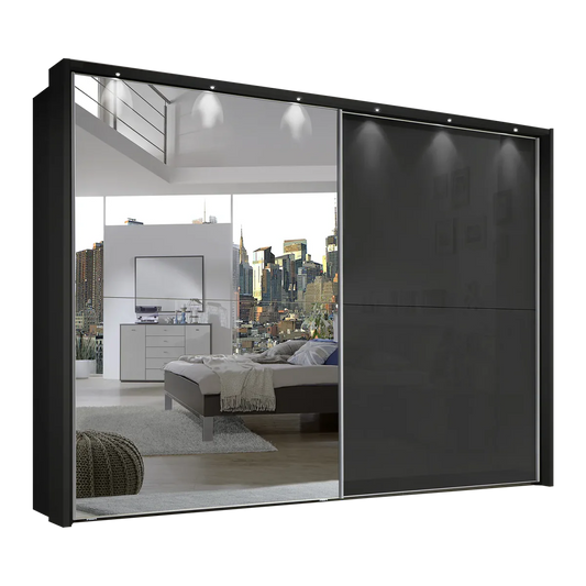 Wiemann Bristol Graphite Sliding Door Wardrobe With Mirror