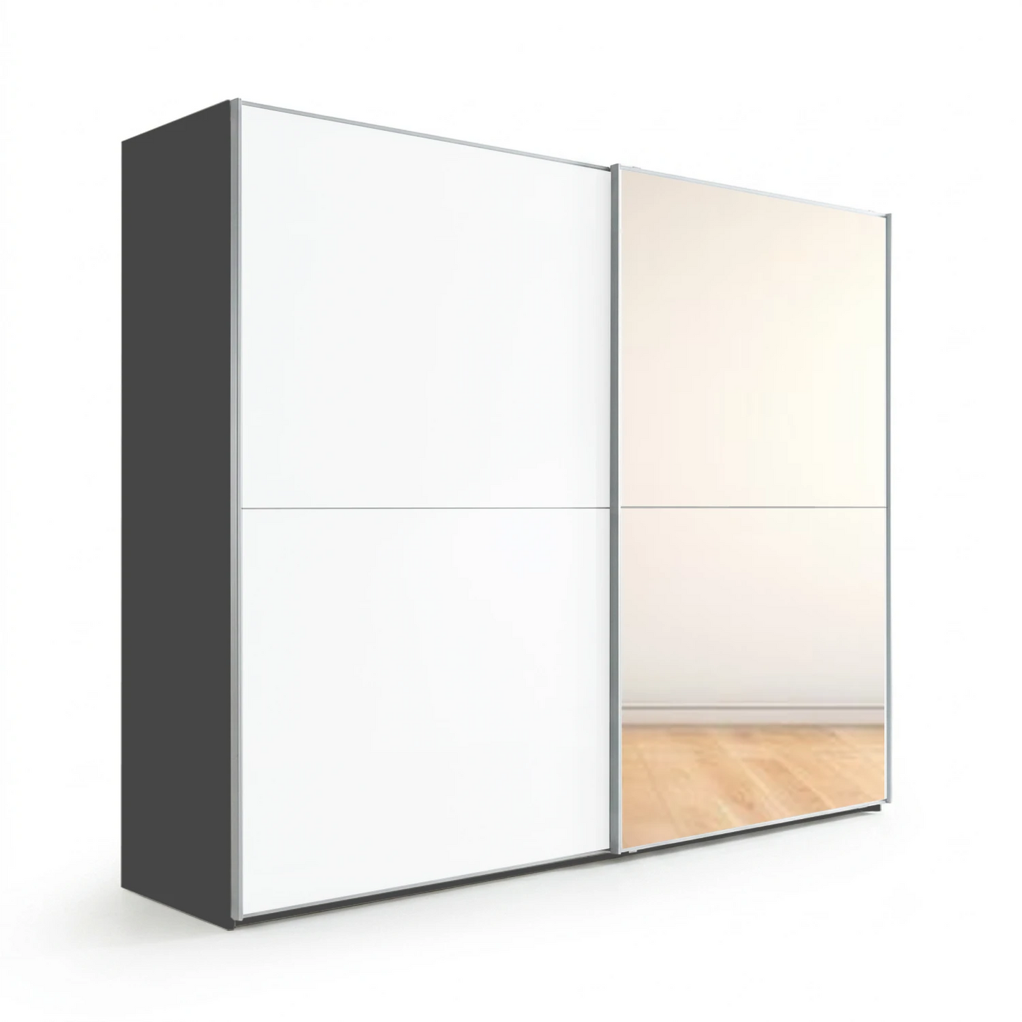 Wiemann Bristol Graphite & White Sliding Door Wardrobe