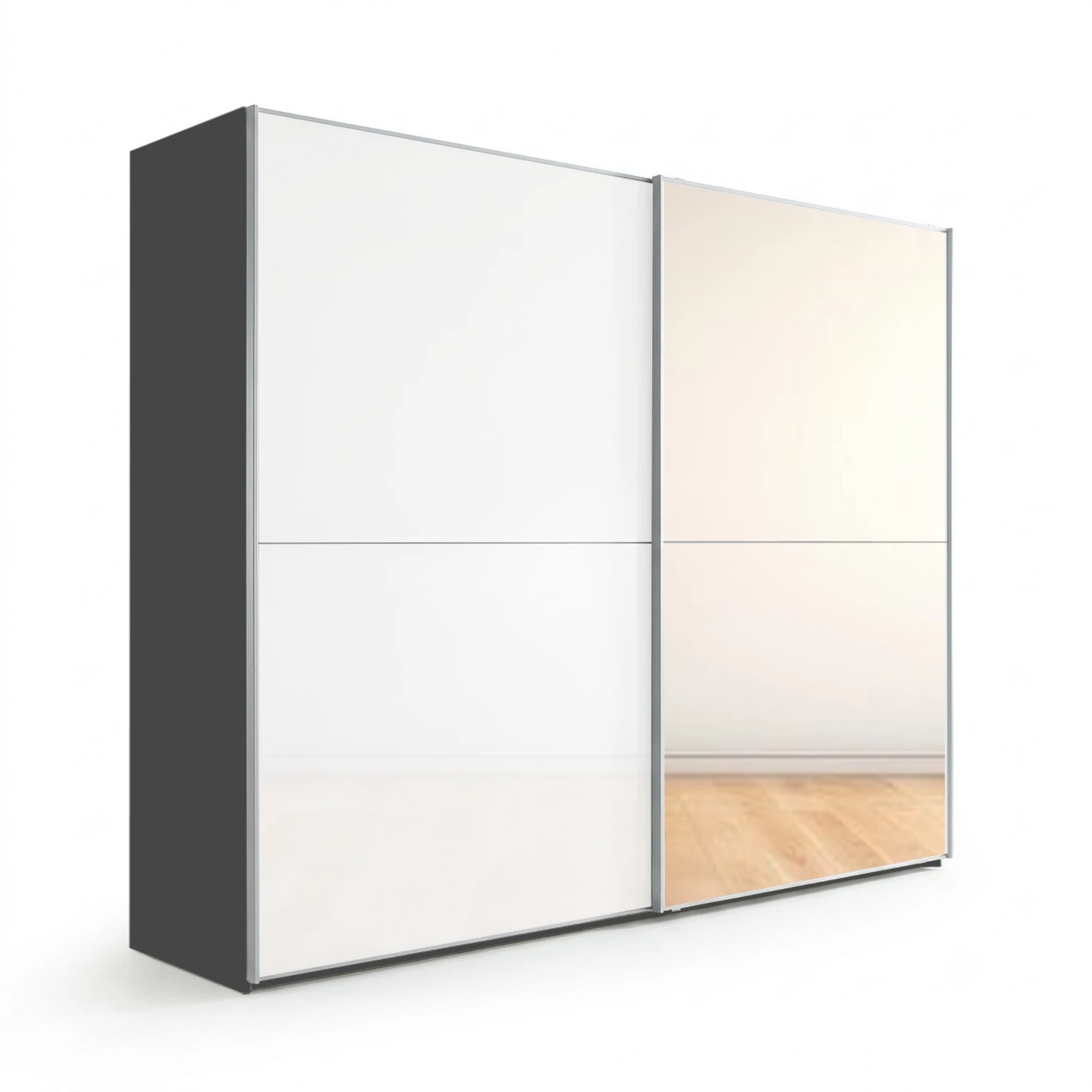 Wiemann Bristol Graphite & White Sliding Door Wardrobe