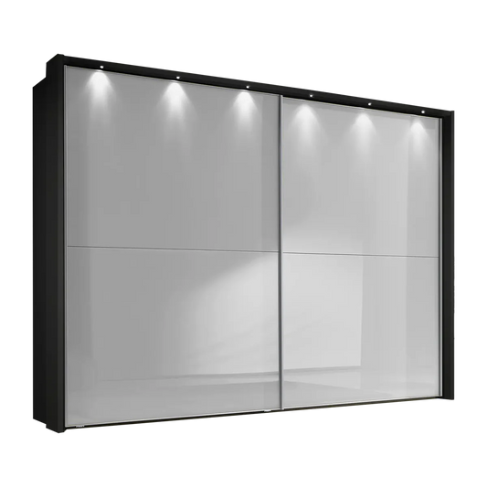 Wiemann Bristol Graphite with White Sliding Door Wardrobe with Passepartout Frame 