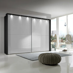 Lifestyle image of Wiemann Bristol Graphite With White Sliding Door Wardrobe 