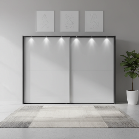 Wiemann Bristol Graphite With White Sliding Door Wardrobe