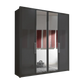 Wiemann Bristol Graphite and Mirror Front 4 Door Wardrobe