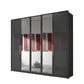 Wiemann Bristol Graphite and Mirror Front 4 Door Wardrobe