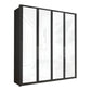 Wiemann Bristol Graphite and White Glass Front 4 Door Wardrobe 